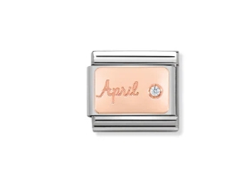 Nomination Charm 9k Rose Gold April Birthstone