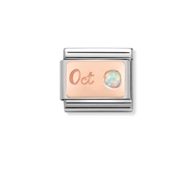 Nomination Charm 9k Rose Gold October Birthstone