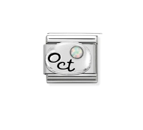 Nomination Charm Silver with October Birthstone