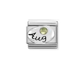 Nomination Charm Silver with August Birthstone