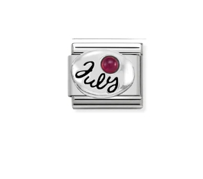 Nomination Charm Silver with July Birthstone