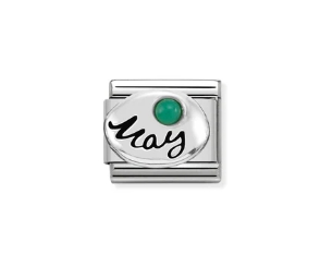 Nomination Charm Silver with May Birthstone
