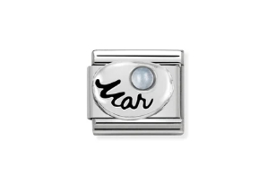Nomination Charm Silver with March Birthstone