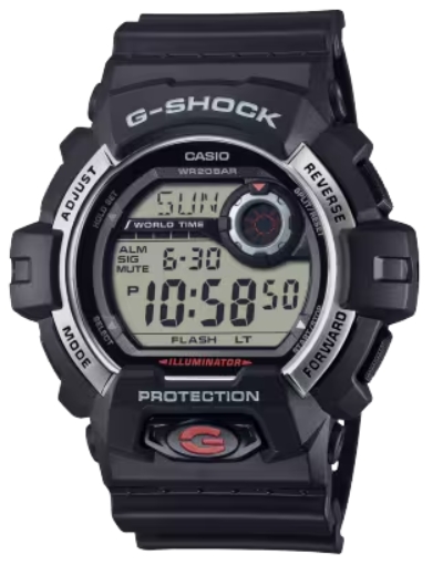 G-Shock Digital Black with Silver Accent