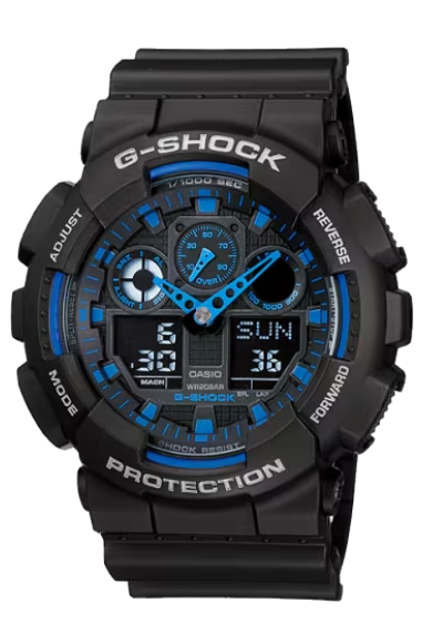 G-Shock Duo Black with Blue Accents Watch