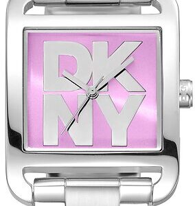 DKNY City Maxi Silver and Pink Ladies Watch