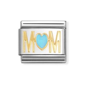 Nomination Charm 18k Mum with Blue Heart