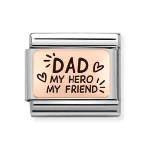 Nomination Charm 9k Rose Gold Dad My Hero