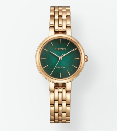 Citizen Eco-Drive Light Rose with Green Dial Ladies Watch