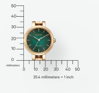 Citizen Eco-Drive Light Rose with Green Dial Ladies Watch - Image 4